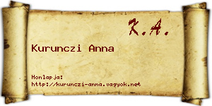 Kurunczi Anna névjegykártya