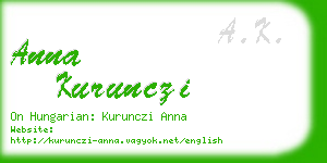 anna kurunczi business card